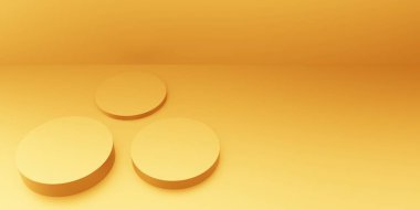 Boş podyum altının 3 boyutlu canlandırması minimum özet arka plan. Reklam tasarımı, kozmetik, gösteri, teknoloji, pankart, krem, moda, lüks, yemek. İllüzyon. Ürün sergisi. Boşluğu kopyala