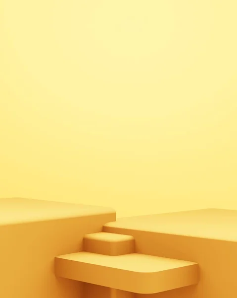 Rendering Empty Gold Podium Abstract Minimal Background Scene Advertising Design — Stock Photo, Image