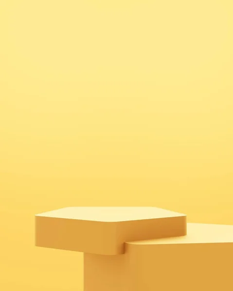 Rendering Empty Gold Podium Abstract Minimal Background Scene Advertising Design — Stock Photo, Image