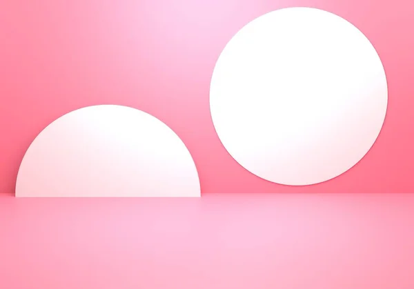 Візуалізація Порожнього Рожевого Абстрактного Мінімального Концепту Геометричного Фону Сцена Реклами — стокове фото