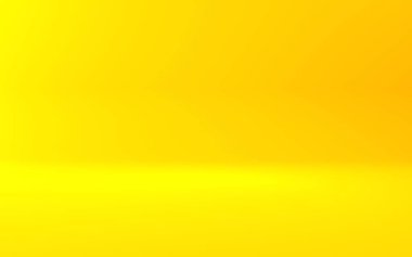 Boş sarı turuncu rengin 3 boyutlu tasviri minimum konsept arka plan. Reklam, kozmetik reklamları, şov, teknoloji, yemek, pankart, krem, moda, yaz, çocuk. Resim. Ürün sergisi.