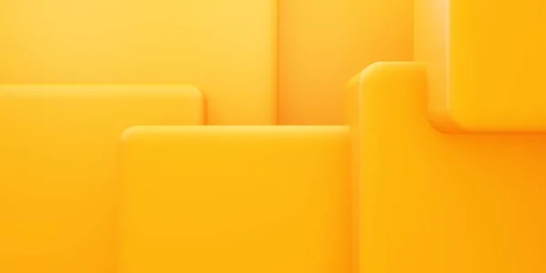 렌더링의 빈노란 오렌지색 추상적 최소한의 디자인 화장품 아이들의 럭셔리 — 스톡 사진