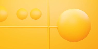 Üç boyutlu sarı turuncu geometrik soyut arkaplan çizimi. Reklam tasarımı, kozmetik reklamları, şov, teknoloji, yemek, pankart, moda, çocuk, yaz. İllüzyon. Ürün görüntüsü