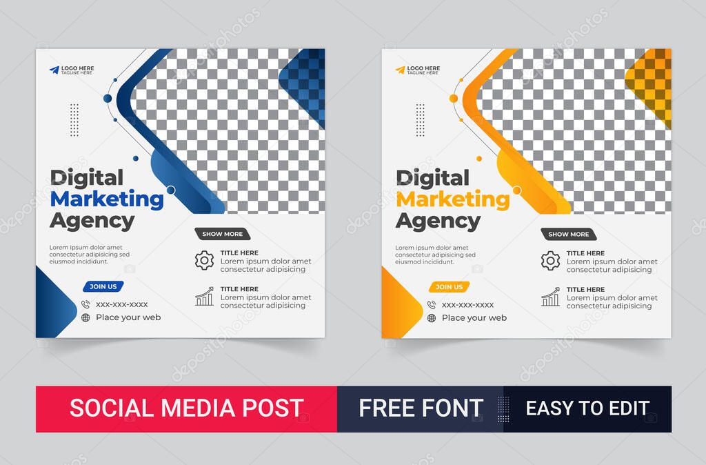 Digital marketing and corporate social media Facebook post and web banner template design
