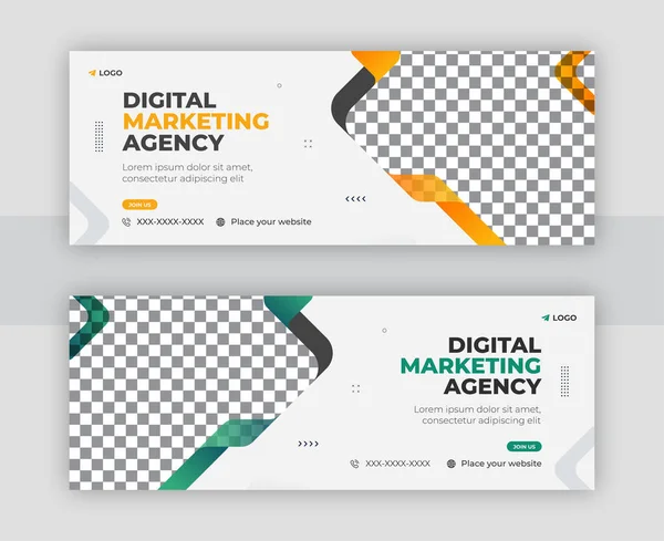 Promoción Marketing Corporativo Digital Facebook Timeline Cover Template Design — Archivo Imágenes Vectoriales