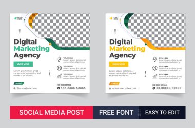 Dijital pazarlama ve kurumsal sosyal medya Facebook paylaşımı ve web pankartı tasarımı