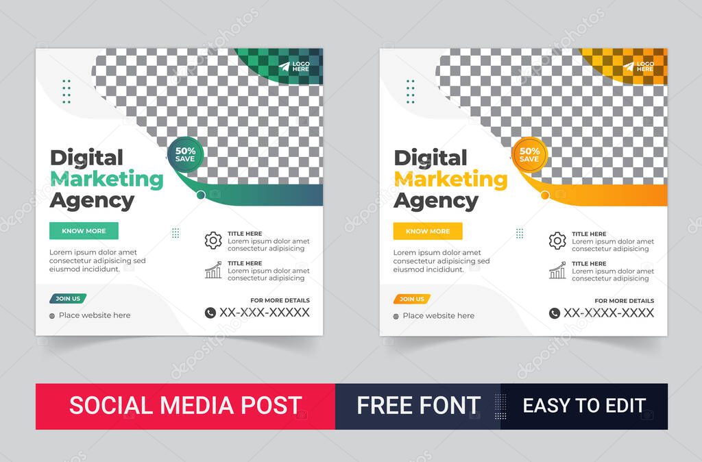 Digital marketing and corporate social media Facebook post and web banner template design