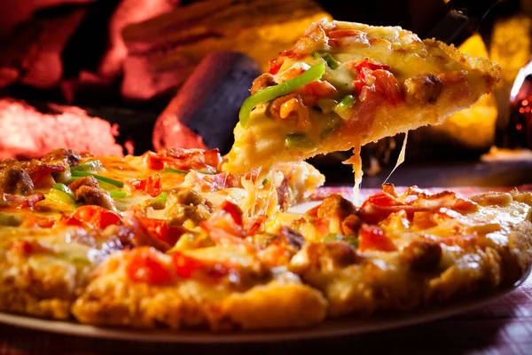 Włoski Pizza Pizzy Składników Gotowania — Zdjęcie stockowe