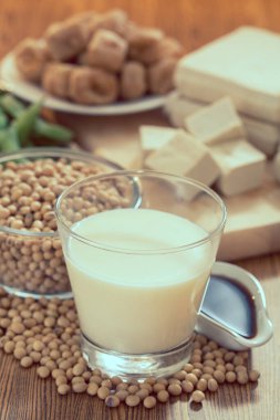Soya fasulyesi, tofu ve diğer soya ürünleri.