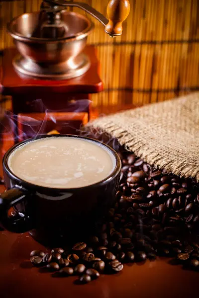 Młynek Kawy Ziarna Kawy — Zdjęcie stockowe
