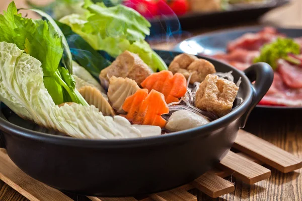 Sukiyaki Comida Japonesa Shabu Shabu — Fotografia de Stock