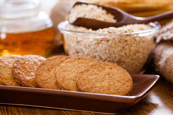 Biscoito Aveia Com Ingrediente Aveia — Fotografia de Stock