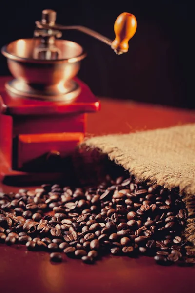 Kahve Öğütücüsü Kahve Çekirdeği — Stok fotoğraf