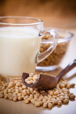 Soya fasulyeli soya sütü.