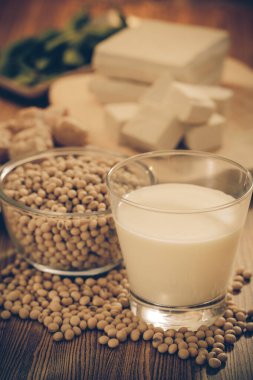 Soya fasulyesi, tofu ve diğer soya ürünleri.