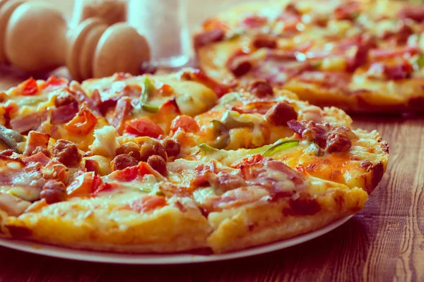 Pizza Italiana Ingredientes Para Cocinar Pizza —  Fotos de Stock