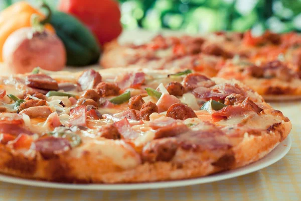 Pizza Italiana Ingredientes Para Cocinar Pizza —  Fotos de Stock