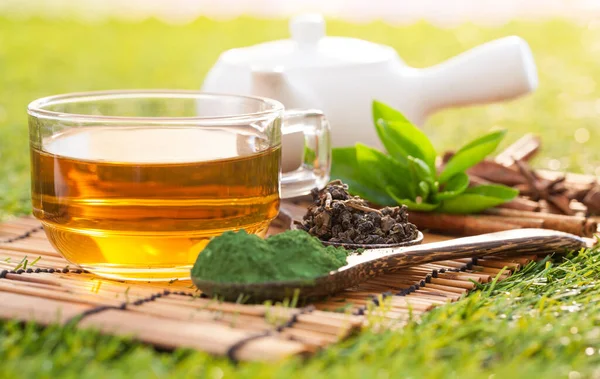 Зелений Чай Влітку — стокове фото