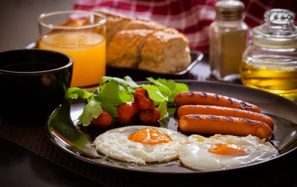 Œuf Frit Pour Petit Déjeuner — Photo