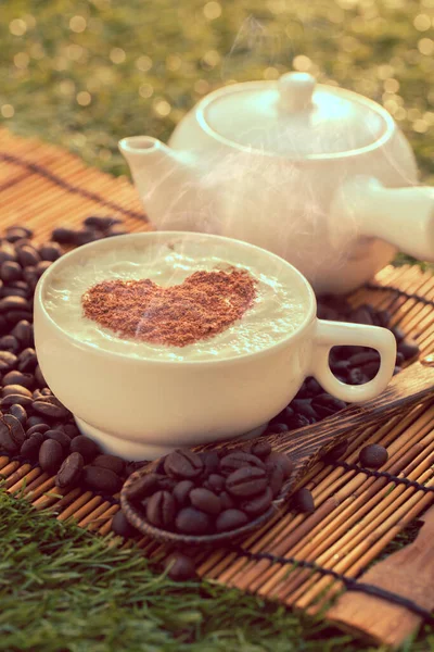 Love Coffee Cup Coffee Sunny — стоковое фото