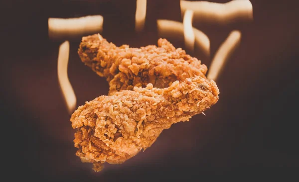 Crispy Fried Chicken French Fries — Stock Photo, Image