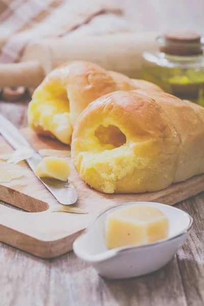 Domácí Chléb Máslo — Stock fotografie