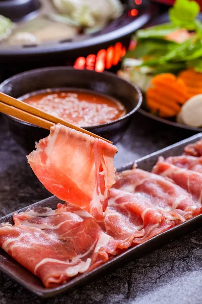 Sukiyaki Comida Japonesa Shabu Shabu —  Fotos de Stock