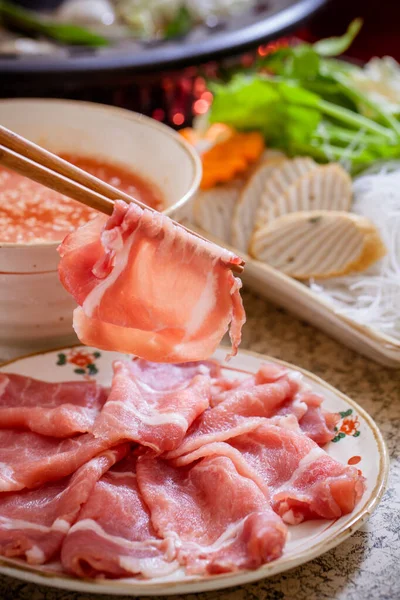 Sukiyaki Japansk Mat Shabu Shabu — Stockfoto