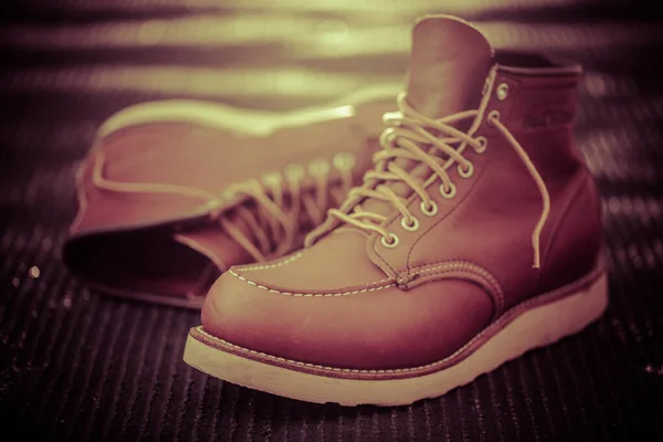 Bottes Travail Homme Cuir — Photo