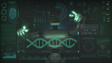 Cyborg insan DNA3D taraması yapıyor.