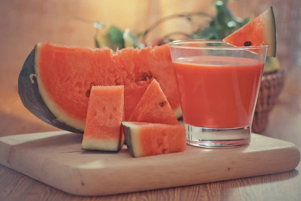 Jugo Sandía Fresca Con Sandía Rodajas — Foto de Stock