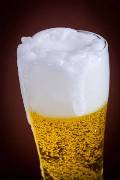 泡のキャップと新鮮なビールをマグカップ — ストック写真