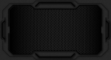 Teknoloji ve Bilim-Kurgu Teması Metalik Çerçeveli Geleceğin Altıgen Izgara Arkaplanı