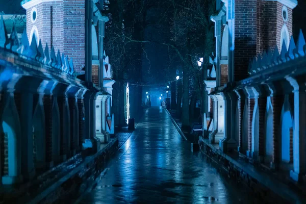 Yağmurdan sonra sisli bir saray.