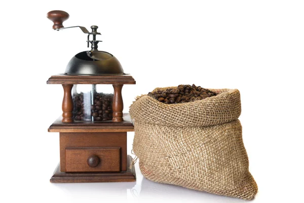 The stylized semi-antique coffee grinder — Stock Photo, Image