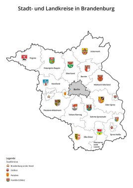 Brandenburg kentsel bölgesini ve idari bölgesini amblemle görselleştirme.