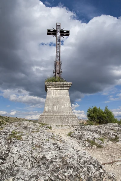 Yalnız çapraz nehir Duraton Orak, Segovia, İspanya