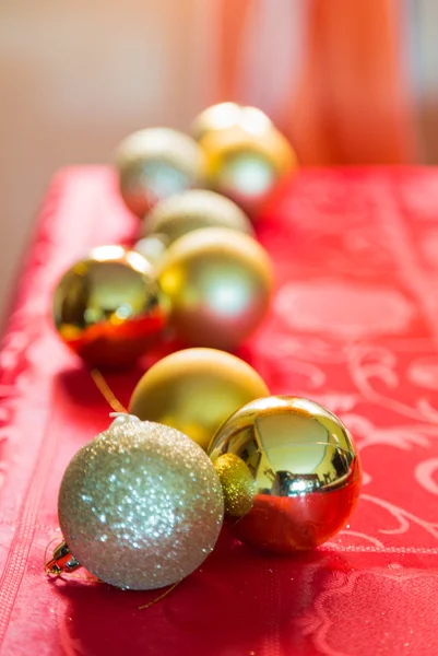 Golden christmas balls — Stock Photo, Image