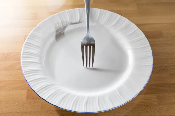 Plate and fork — Stock Photo, Image