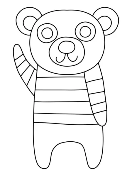 Lindo Oso Página Para Colorear Suéter Para Niños Adultos Divertido — Vector de stock