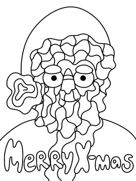 Merry Christmas Santa Claus Coloring Page Stock Vector Illustration Funny — Stock Vector