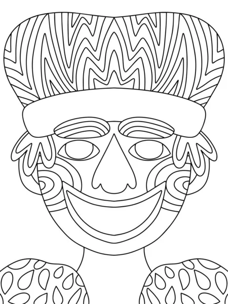 Mardi Gras Festival König Malvorlagen Lager Vektor Illustration Cartoon Maskerade — Stockvektor