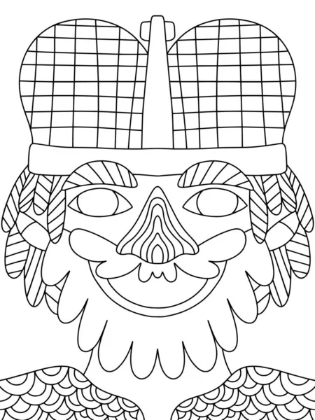 Mardi Gras King Coloring Page Stock Vector Illustration Посмішка Королівської — стоковий вектор