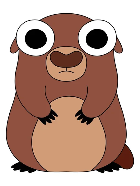 Feliz Dia Marmota Ilustração Vetor Estoque Animal Marmota Assustada Tinha — Vetor de Stock