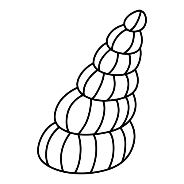 Illustration Vectorielle Crosse Dessinée Main Par Seashell Coloriage Créature Coquille — Image vectorielle