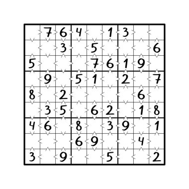 Greater than sudoku black and white game vector illustration. Educational number game for beginners and children square printable page. Sudoku puzzle with math symbols less and greater