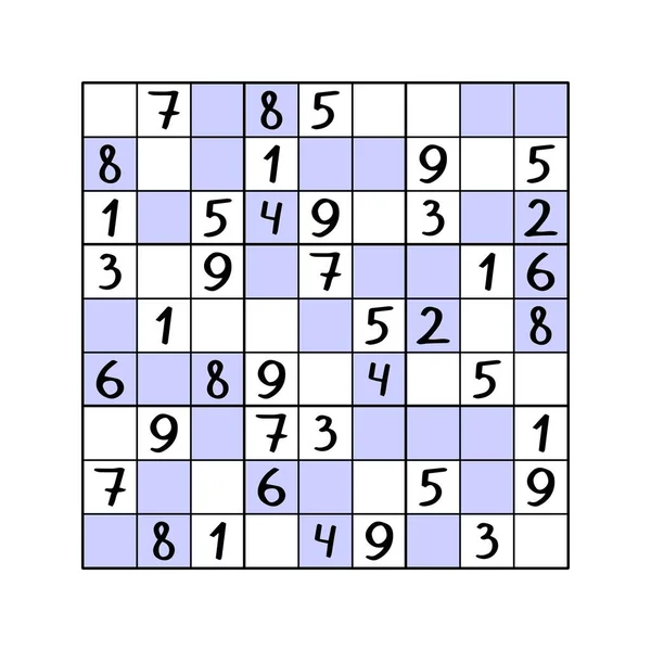 Sogar Ungerade Sudoku Spiel Vektor Illustration Komplettes Puzzle Füllen Sie — Stockvektor