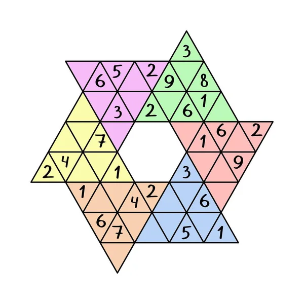Star sudoku jeu pour les écoliers illustration vectorielle — Image vectorielle