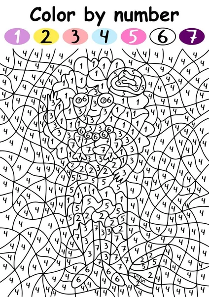 Κύματα Κορίτσι Χρώμα Κοστούμι Γοργόνα Από Σελίδα Δραστηριότητα Αριθμό Για — Διανυσματικό Αρχείο