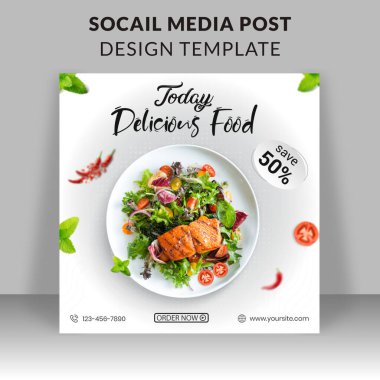 Gıda sosyal medya posta şablonu, Süper Lezzetli Burger Flyer Tasarımı, Restoran, afiş veya poster için Fast Food şablonu, abur cubur.